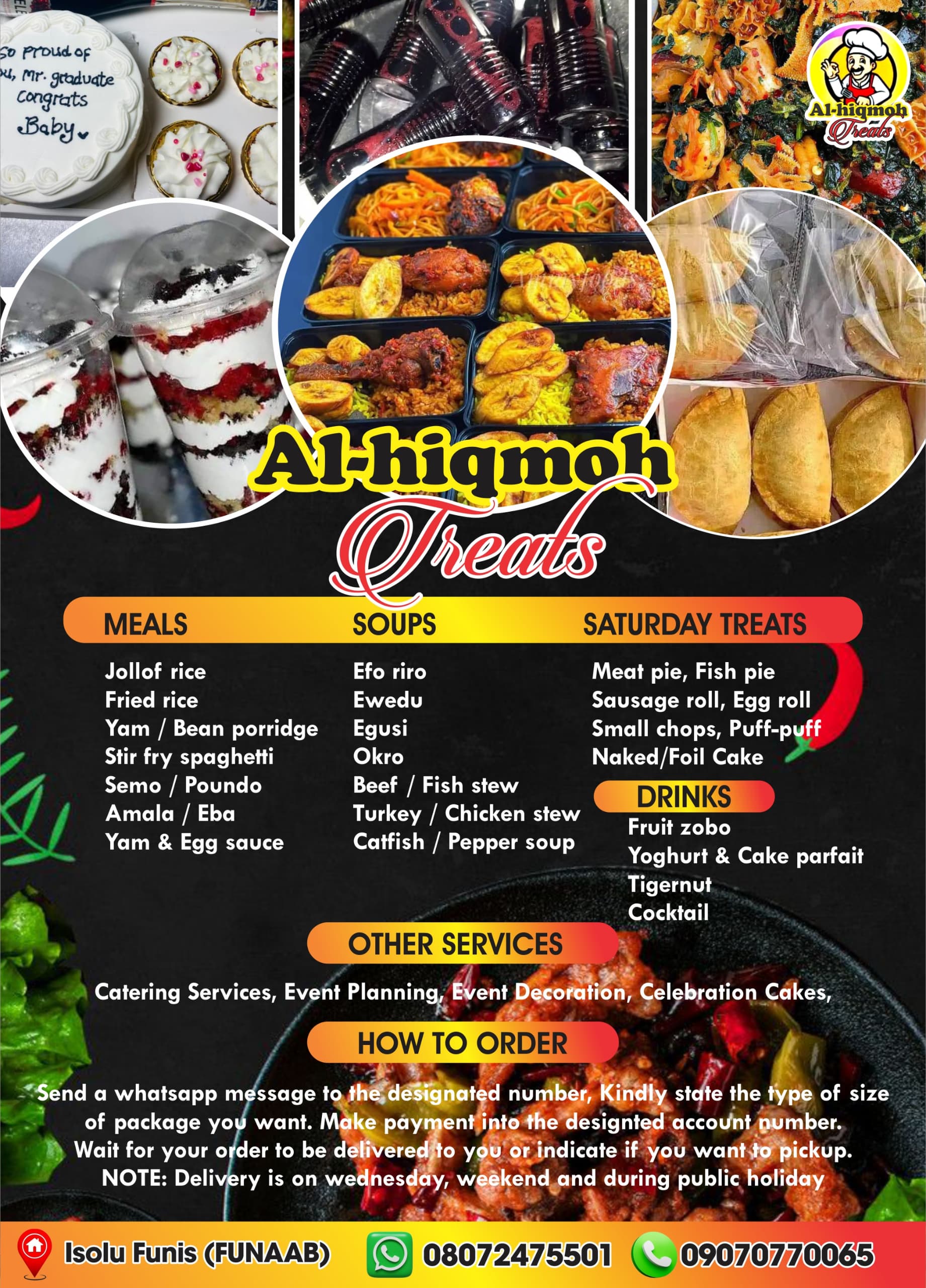Al-hiqmoh treats and Event logo