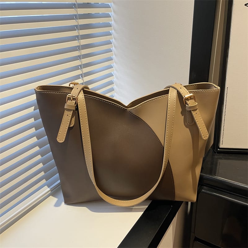 2 tone tote bag with zip