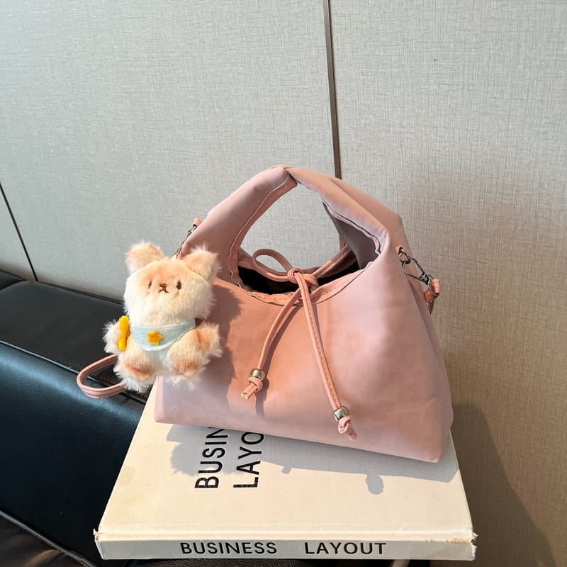 Velvety mini bag with long handle image 1