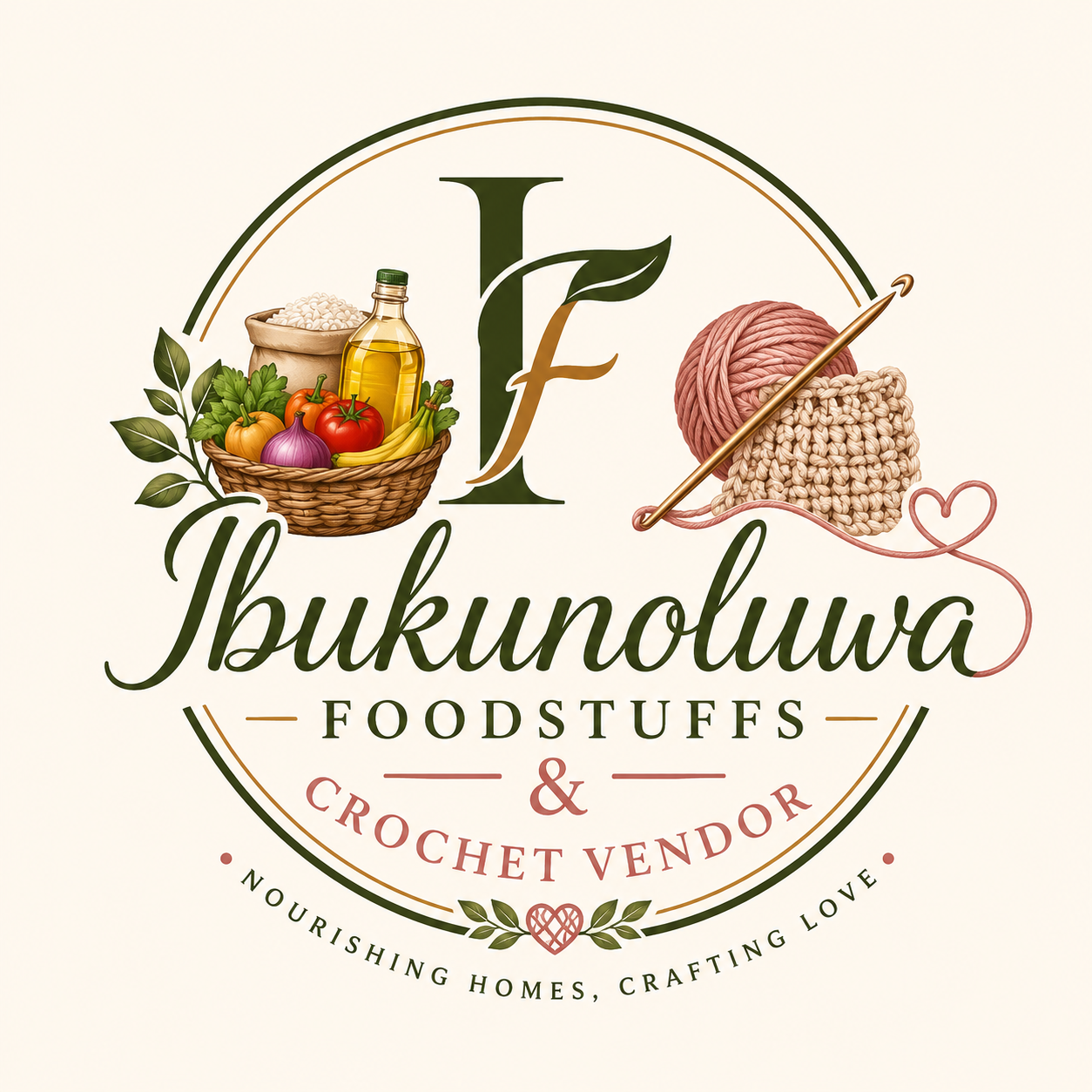 Ibukunoluwa Foodstuffs and crochet vendor logo