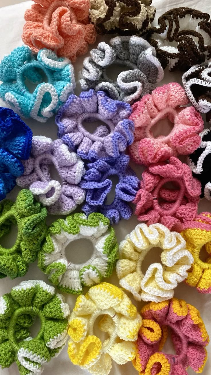 Crochet scrunchies