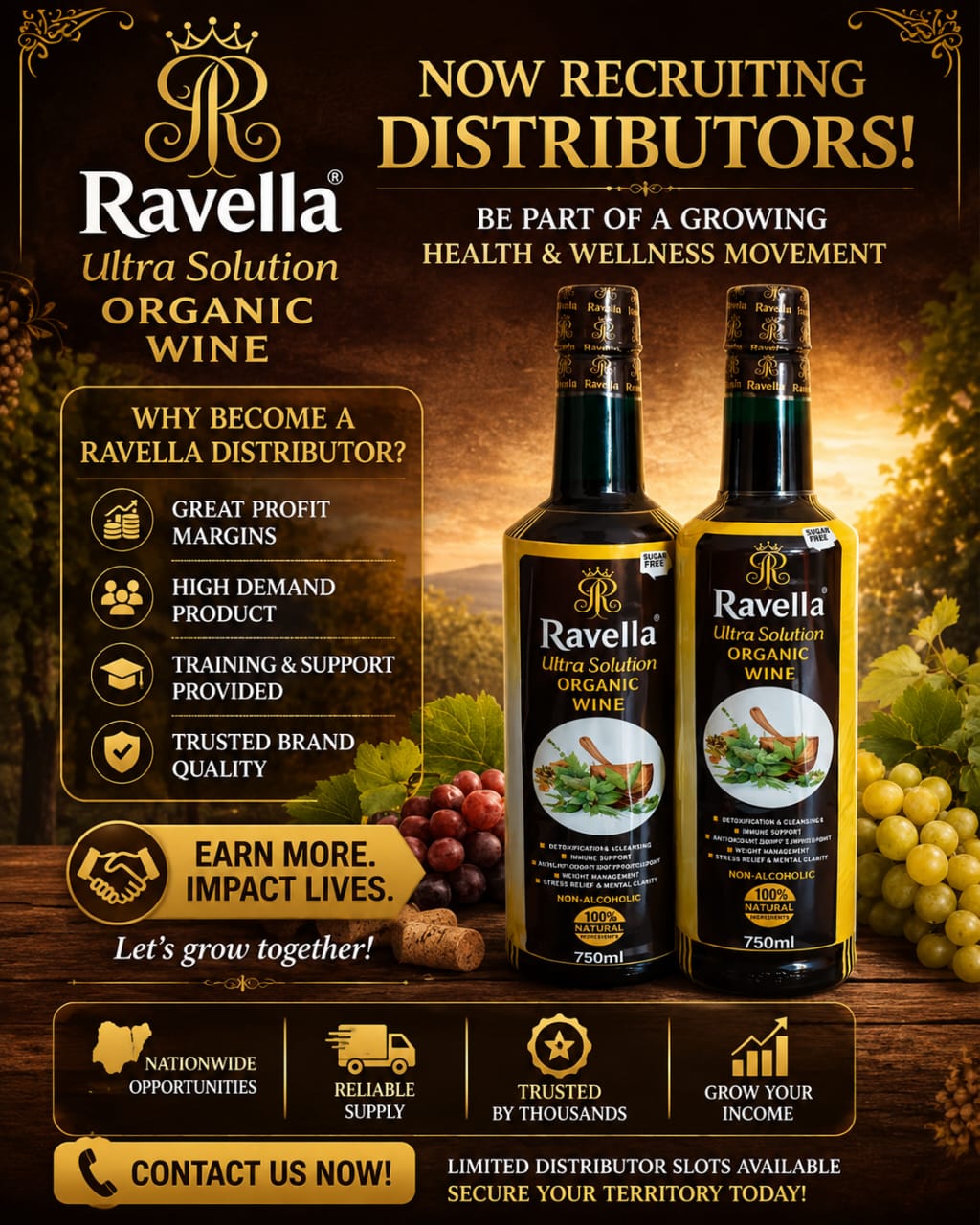 Ravella Ultra Solution Organic Wine -750Ml (2 Bottles)
