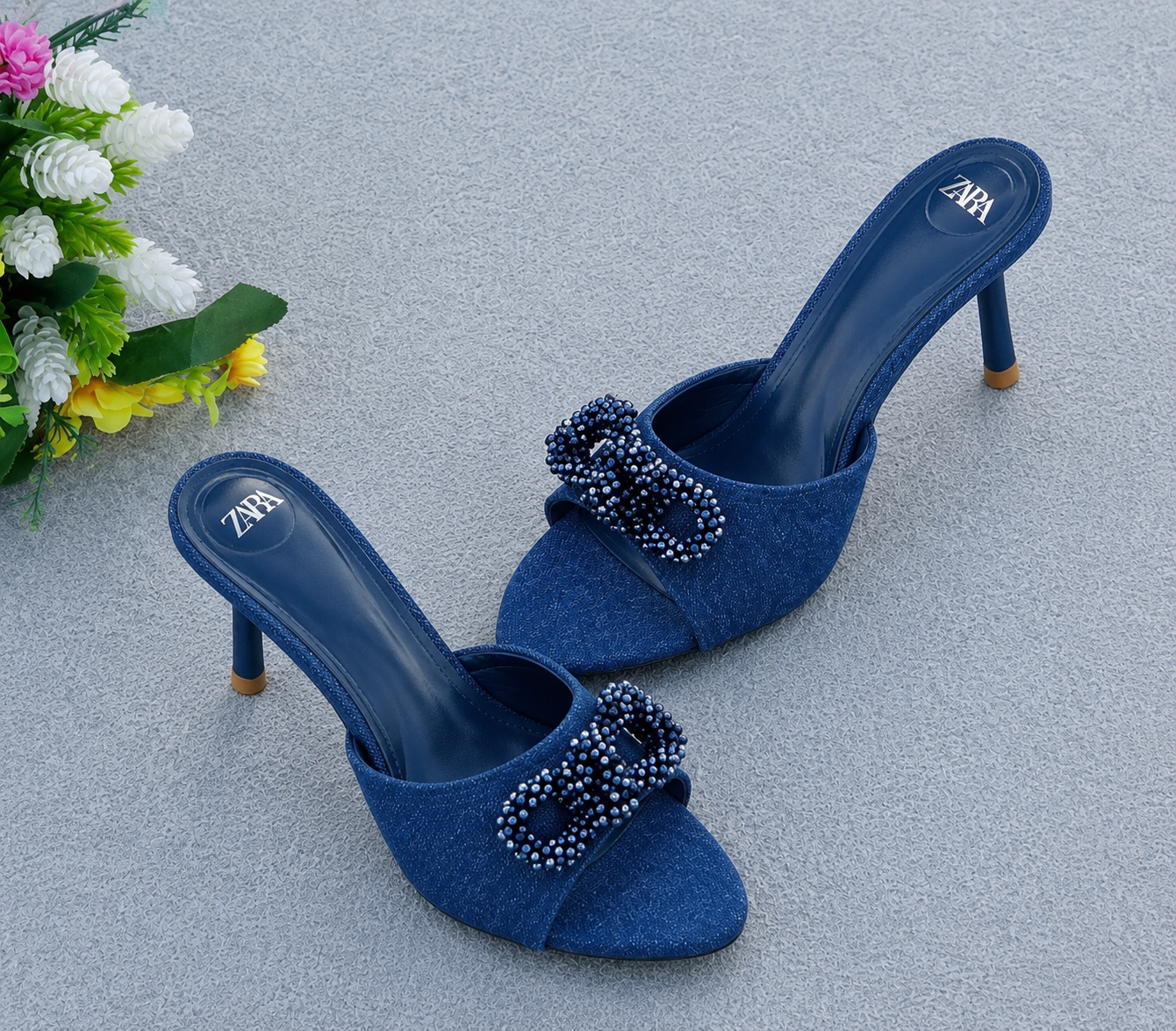 Denim Zara heels