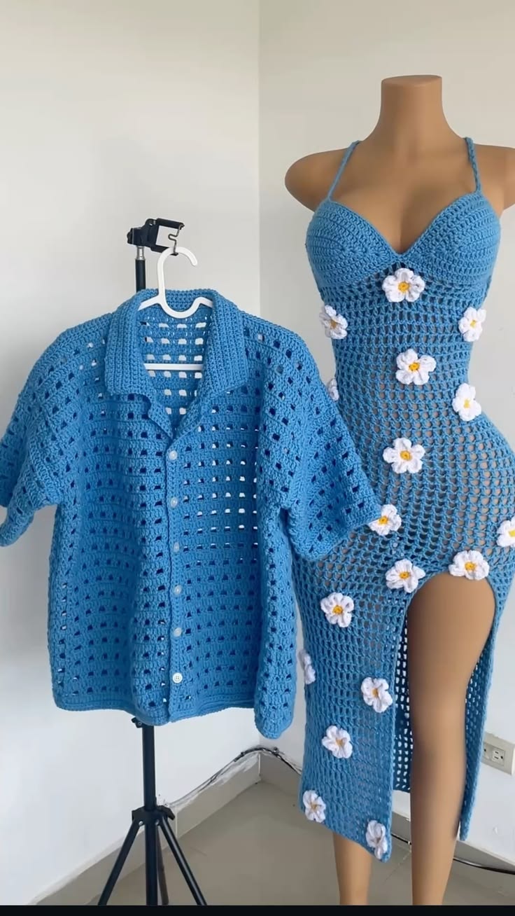 Crochet 2pc couple fit image 1