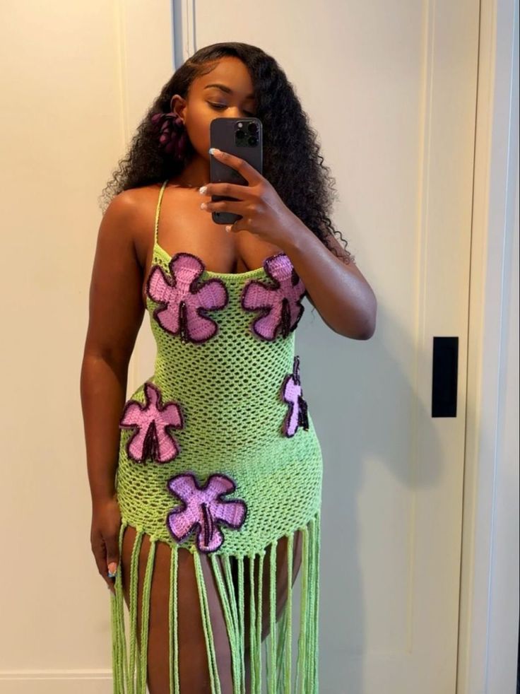 Crochet floral dress image 1